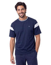 Navy Color Block Relaxed Performance Tee
