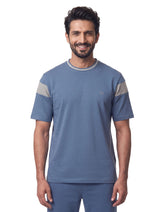 Aura Blue Color Block Relaxed Performance Tee