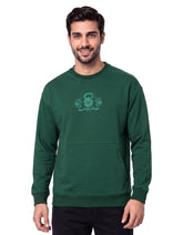 Green Baseball Neck Printed Performance Sweatshirt