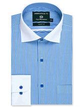 Stripe Blue Tailored Smart Fit Shirt FS2873-1SF-14.5