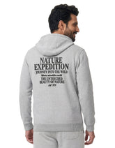 Grey Textured Nature Expedition Hoodie