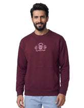 Maroon Baseball Neck Printed Performance Sweatshirt