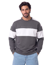 Charcoal Color Block Relaxed Sweatshirt