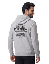 Grey Textured Nature Expedition Hoodie