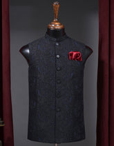 Designer Waist Coat Black S 1PAJWC827-1 Uniworth Designer Waist Coat 1PAJWC827-1-S