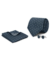 Charcoal Geometric Cufflink Tie Set