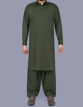 Olive Texture Kameez Shalwar KS2513-4S-XS