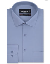 Plain L Grey Tailored Smart Fit Shirt FS1636-1SF-14.5