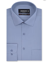 Plain L Grey Classic Fit Shirt FS1636-1RF-14.5