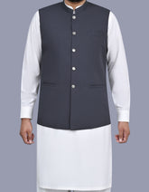 Grey Plain Waist Coat WC2521-1C-34