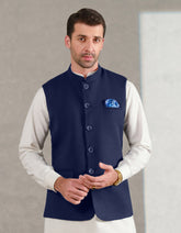 Blue Texture Waist Coat WC2412-2S-34