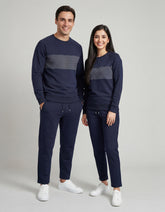 Navy Blue Crew Neck Sweatshirt & Sweatpants Co-ord Set