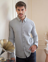 Casual Shirt Knit Heather Grey S CSK2301 Uniworth CSK2301-S