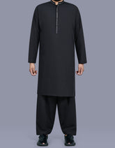 Black Plain Kameez Shalwar KS2673S-XS