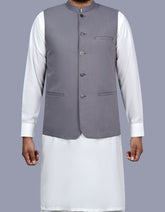 Grey Plain Waist Coat WC2614C-34
