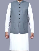 Grey Plain Waist Coat WC2517-5S-34