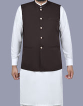 Chocolate Plain Waist Coat WC2502-5S-34