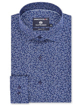 Printed Navy Tailored Smart Fit Shirt FS870-1SF-16