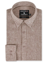 Plain L Brown Tailored Smart Fit Shirt FS2418-2SF-14.5