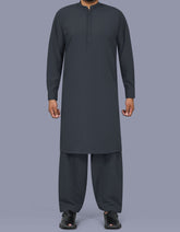 Charcoal Plain Kameez Shalwar KS26101R-XS