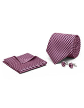 Lavendar Dotted Cufflink Tie Set