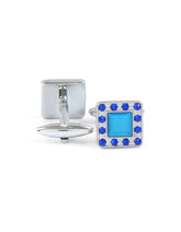 Blue Geometric Cufflink