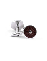 L Grey Circle Cufflink