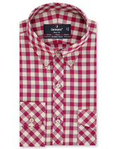 Check Burgundy Tailored Smart Fit Shirt FS1078-1SF-14.5