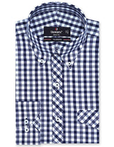Check Navy Tailored Smart Fit Shirt FS1110-1SF-14.5