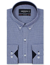Check Navy Tailored Smart Fit Shirt FS1113SF-14.5