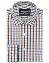 Check D Brown Classic Fit Shirt FS1119RF-14.5