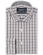 Check D Brown Tailored Smart Fit Shirt FS1119SF-14.5