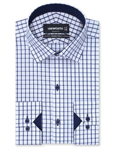 Check Navy Classic Fit Shirt FS1124RF-14.5