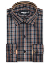 Check Brown Tailored Smart Fit Shirt FS1157SF-14.5