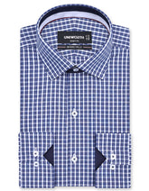 Check Navy Tailored Smart Fit Shirt FS1167SF-14.5