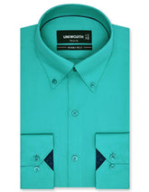 Plain Sea Green Tailored Smart Fit Shirt FS1334-2SF-14.5