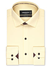 Plain Cream Tailored Smart Fit Shirt FS1649-2SF-14.5