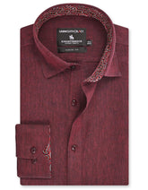 Maroon Plain Classic Fit Linen Shirt