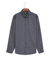 D Grey Plain Classic Fit Linen Shirt