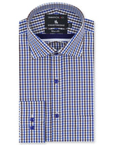 Check White/Royal Blue Classic Fit Shirt FS2724-1RF-14.5
