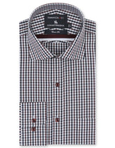 Check White/Brown Classic Fit Shirt FS2726-1RF-14.5
