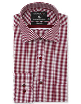 Check White/Maroon Classic Fit Shirt FS2728-1RF-14.5