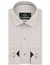 Stripe Beige Tailored Smart Fit Shirt FS2738-2SF-14.5