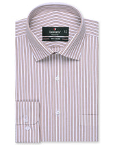 Stripe Brown Classic Fit Shirt FS2744-2RF-14.5
