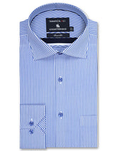 Stripe White/Sky Tailored Smart Fit Shirt FS2758-1SF-14.5