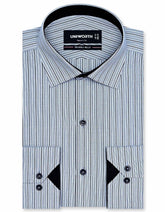 Stripe Charcoal Tailored Smart Fit Shirt FS2785-2SF-14.5