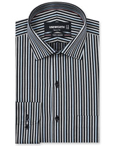 Stripe L Brown Tailored Smart Fit Shirt FS2793SF-14.5