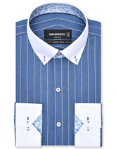 Stripe Blue Classic Fit Shirt FS2820-1RF-14.5