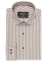 Stripe Brown Tailored Smart Fit Shirt FS2830SF-14.5