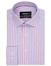 Stripe Maroon Classic Fit Shirt FS2863-1RF-14.5